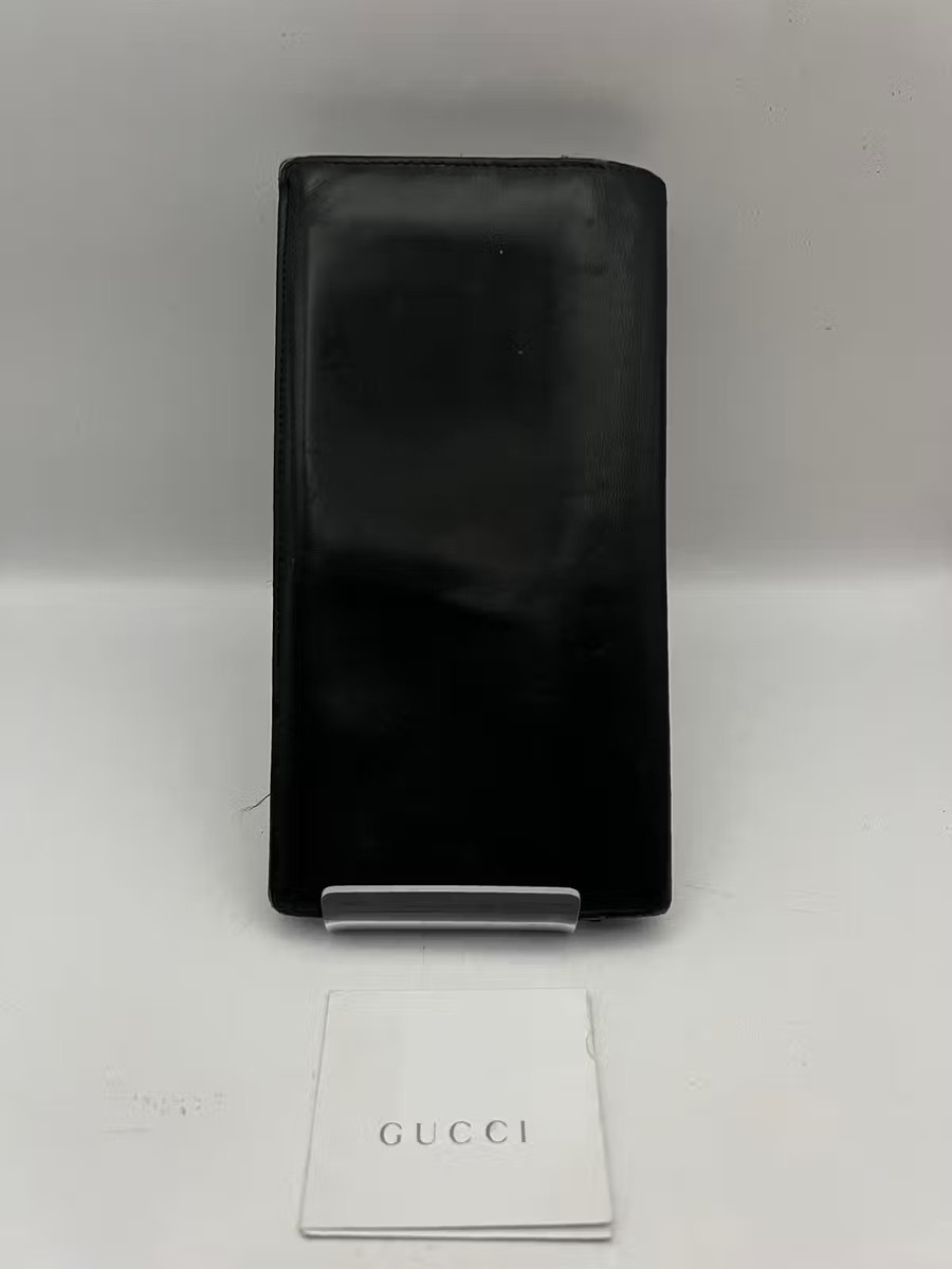 Gucci Long Wallet Leather Black USED E0530-205 View 2