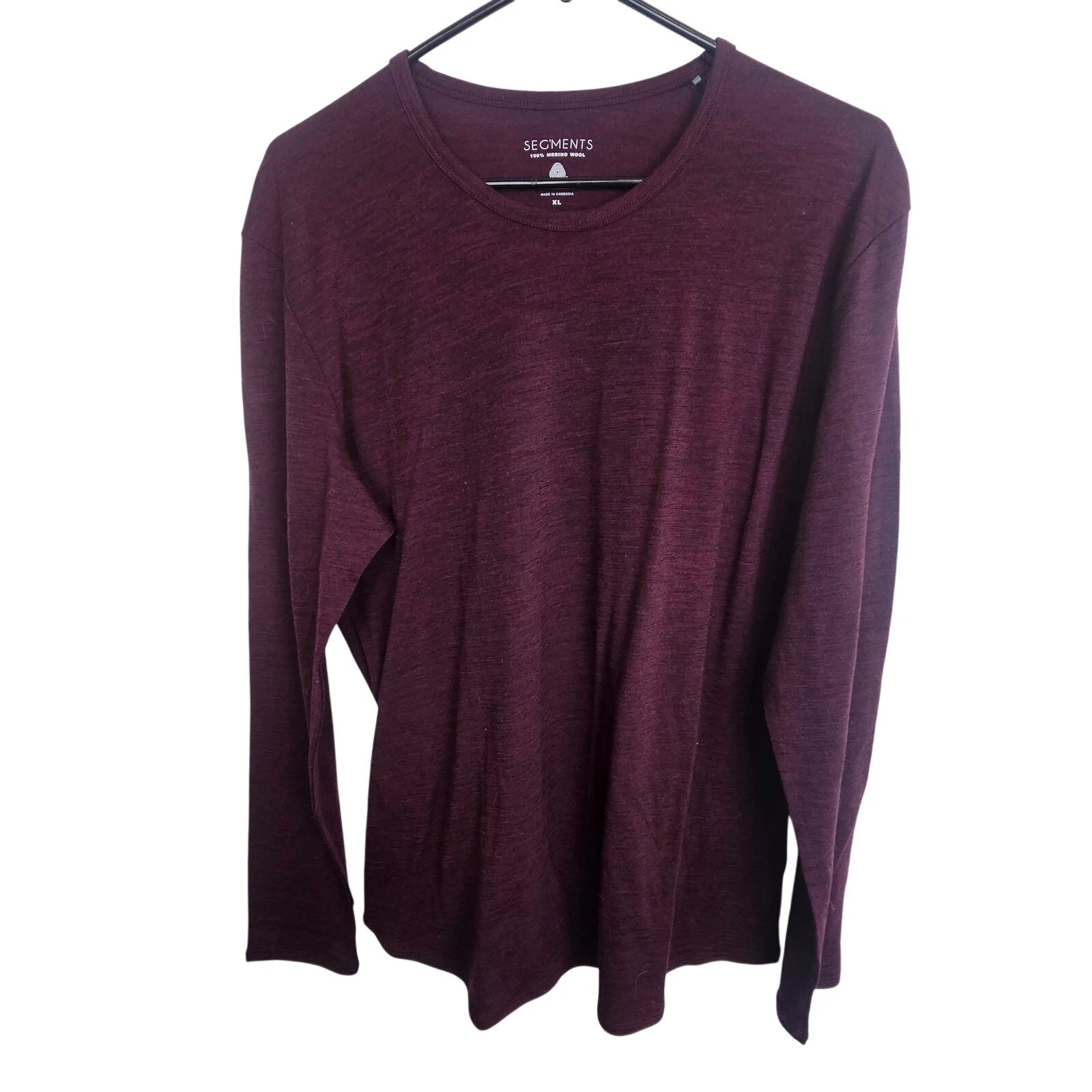 Segments Womens Merino Wool Base Layer Top Size XL Gorpcore Outdoor Trail Hiking