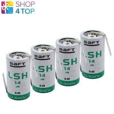 4x SAFT LSH14 C 3.6V Lithium Batterie Z Soudure Tags 5800mAh Fabriqué France - Photo 1/2