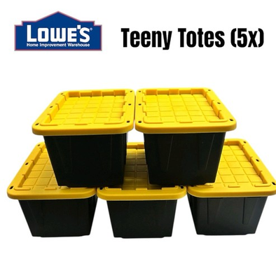 #ad #ad 5 x Teeny Tote Mini Plastic Storage Totes New 2025 Lowe#x27;s Black Yellow $34.99