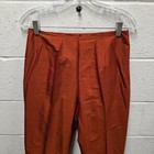 Connie Roberson Dress Pants Size 8 US  Solid Orange 100% Silk  28x30 Slit Ankle — photo 8