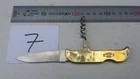 7/ Small Folding Knife 222 Brass Handle Clog Shaped Canoe