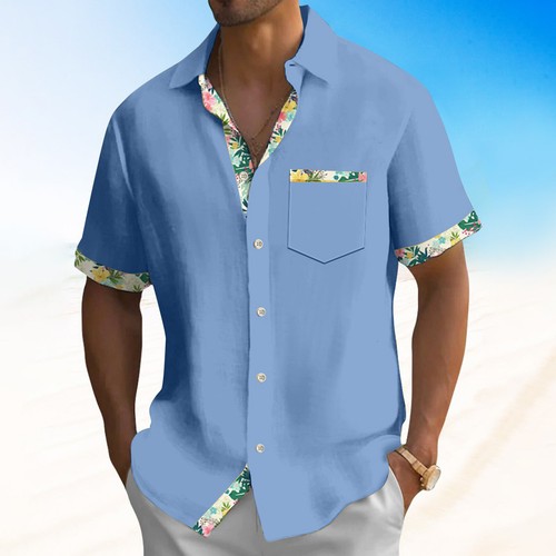 Men's Hawaiian Shirt, Vintage Short Sleeve Button Down Bowling Beach Shirts W - Picture 31 of 42