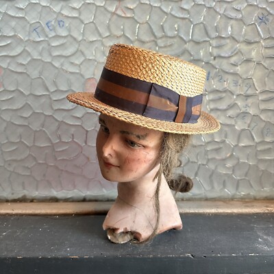 20s 30s USA製 ヴィンテージ カンカン帽 ボーターハット 57cm Mallory