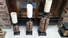 Beautiful set of 3 candle holders in different sizes home decor great piece of w