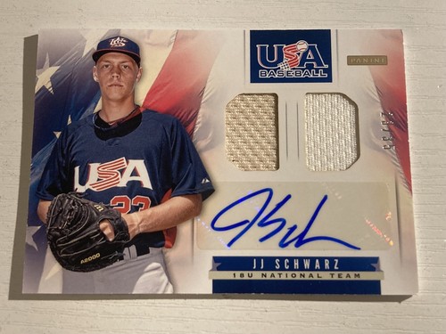 2013 Panini USA Baseball Game Used Jersey Dual Dirt Patch Auto /35 JJ Schwarz