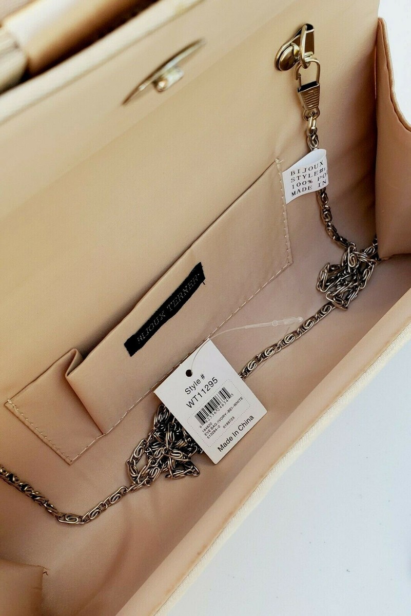 は BIJIOUX TERNER Gold Satin with Buckle Evening Wear Clutch Formal