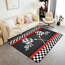 Boys Race Car Play Mat,Kids Play Rugs,Kid Playroom Carpet with Rubber Backing