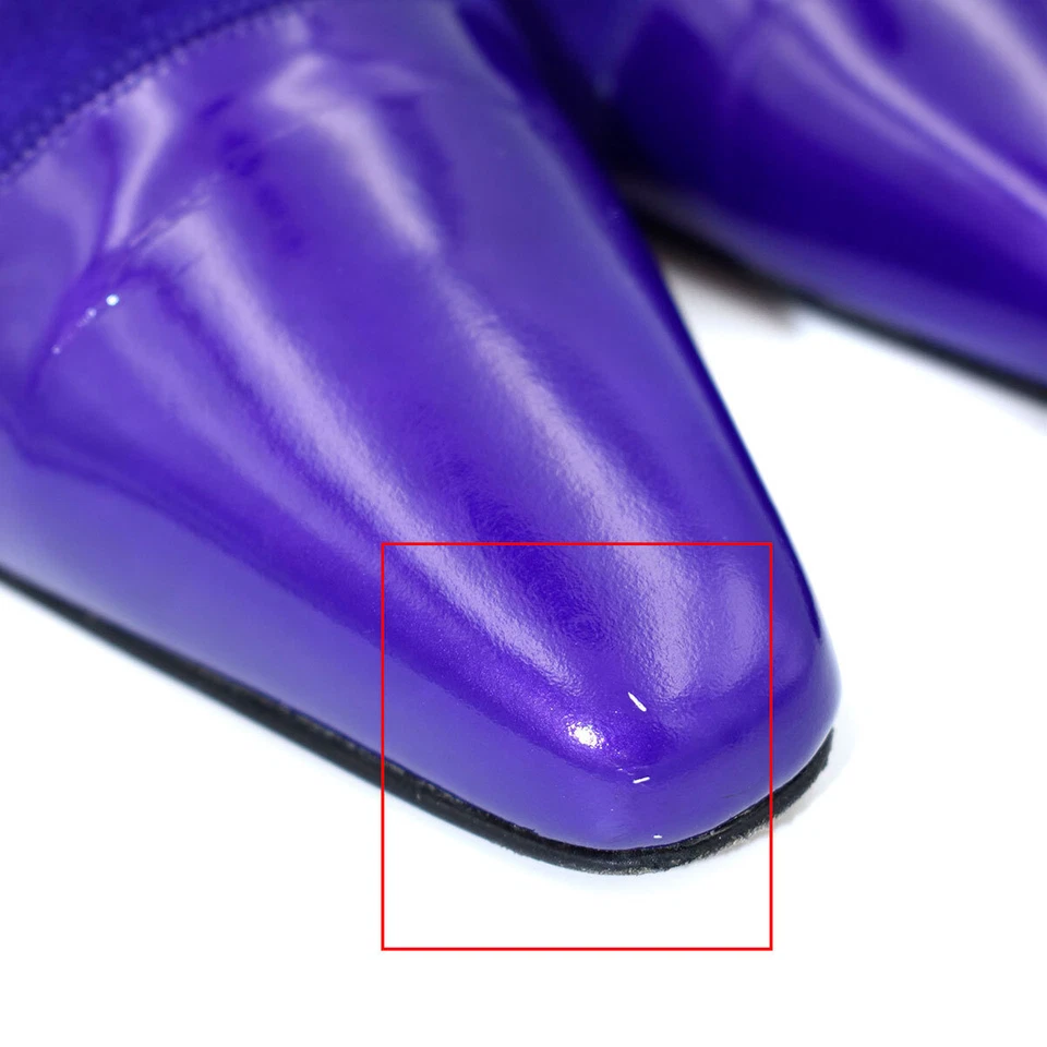 Escada Purple Suede & Patent Leather Heels sz 9.5 - Image 4 of 4