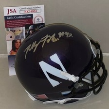 Paddy Fisher signed Northwestern Wildcats mini helmet autographed JSA