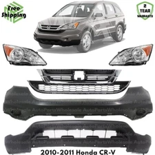 Front Upper Bumper Cover & Headlight Assembly Kit For 2010-2011 Honda CR-V