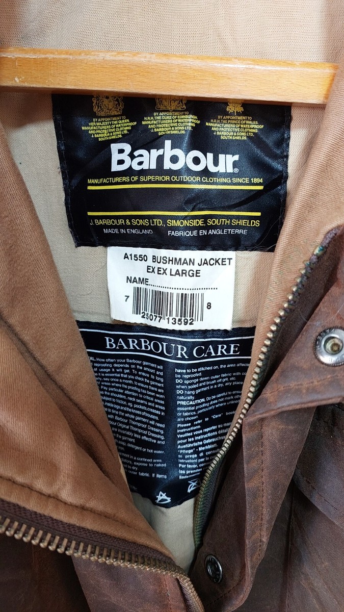 Barbour　NEW BUSHMAN　オイルドコート Barbour Bushman Mens XXL Heavyweight Waxed Waterproof