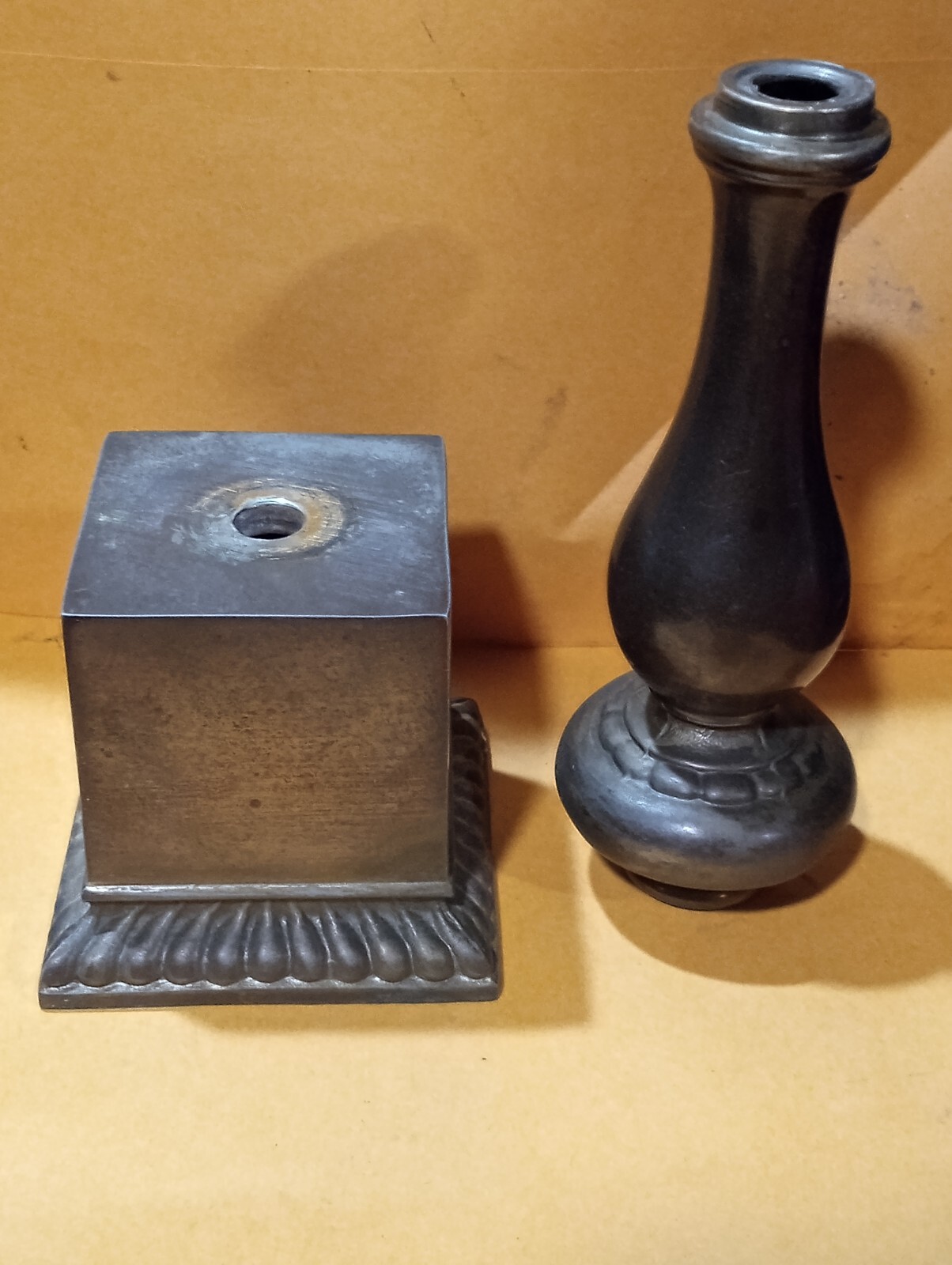 Vintage Table Lamp PartsMetal Lamp Base & SpacerHeavy Cast MetalMCM