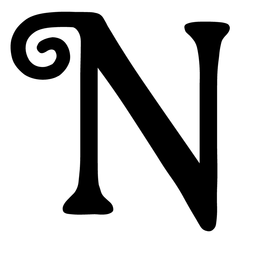 Curl Monogram Letter N Vinyl Decal Sticker For Home Cup Car Wall a1137
