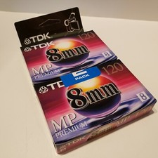 TDK 120MP 8mm 120 Minute Premium Camcorder Video Tapes Lot Of 2 New  Sealed