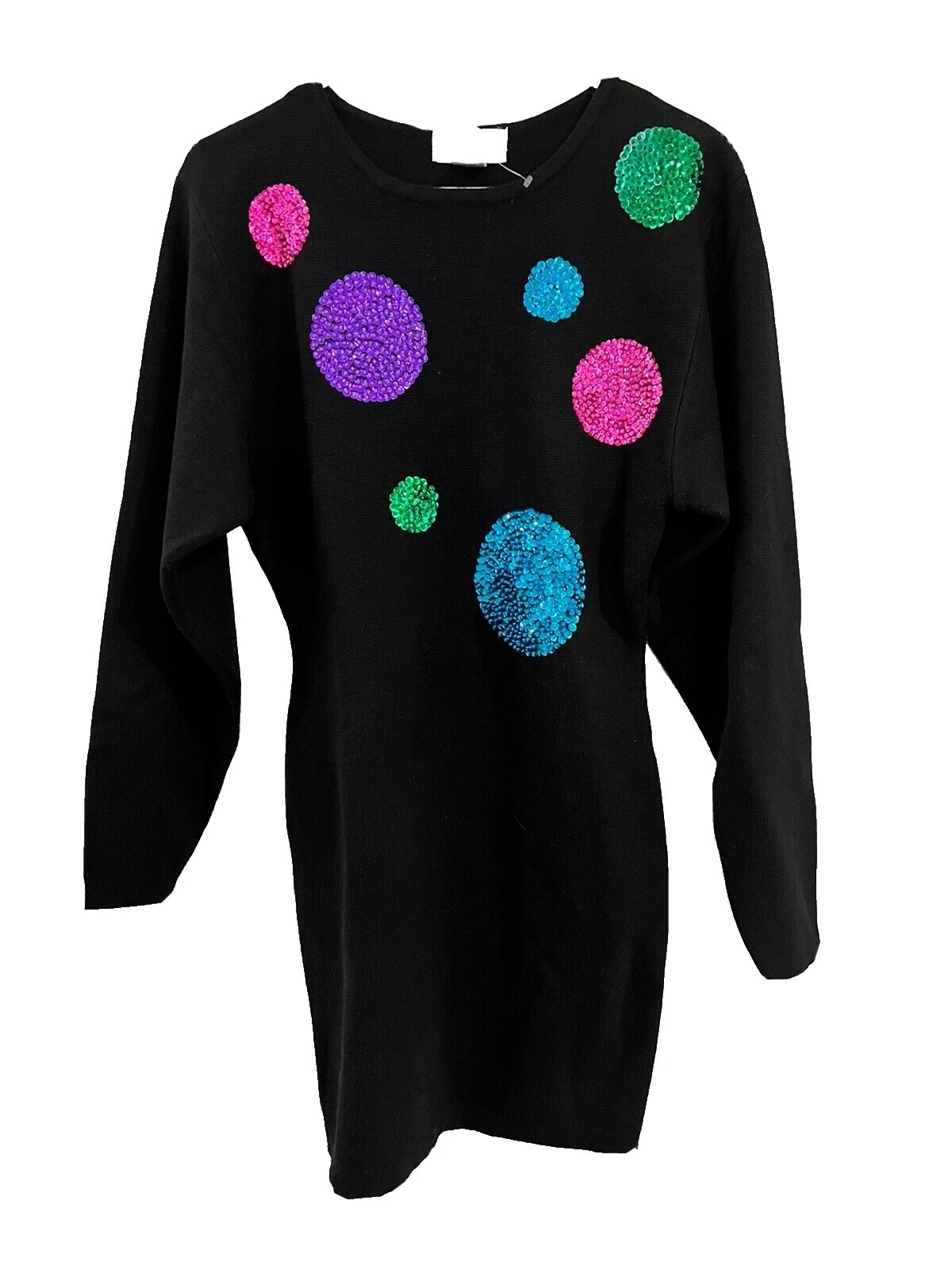 Acrylic Polka Dot Sweater Dresses