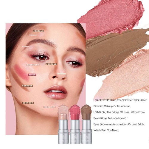 6 Colors Cheek Lip Tinted Moistured Blush Stick Eyes Cheek Lip Brighten Cream - Picture 8 of 26
