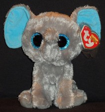 TY BEANIE BOOS - PEANUT the 6" ELEPHANT- GERMAN TAGS - MWMT - GLITTER EYES