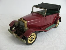 SSS Japan Tin Litho Friction Old-Timer S-1925 Touring Car w/ Convertible Top VG