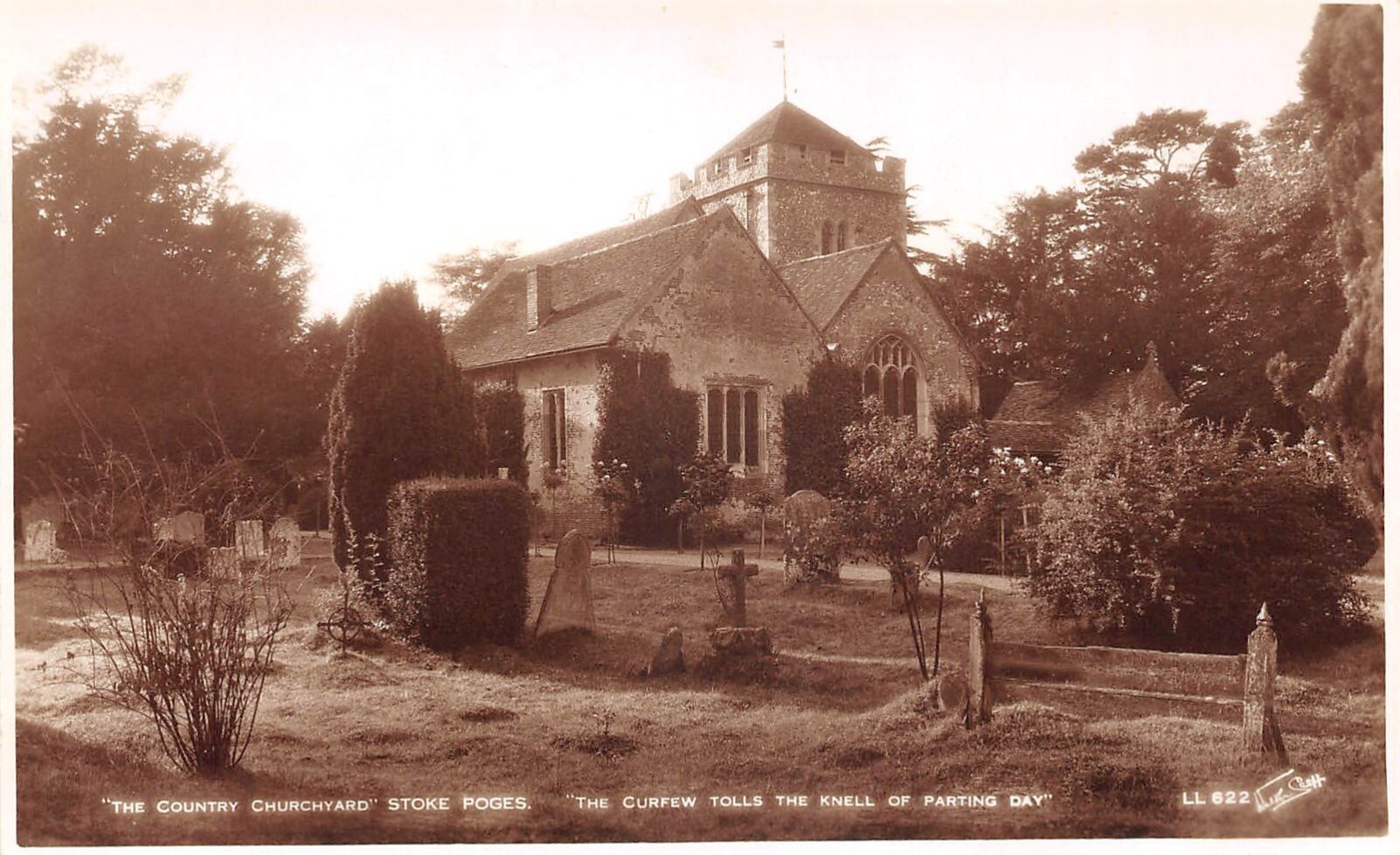 The Country Churchyard Stoke Poges St Giles Church England RPPC