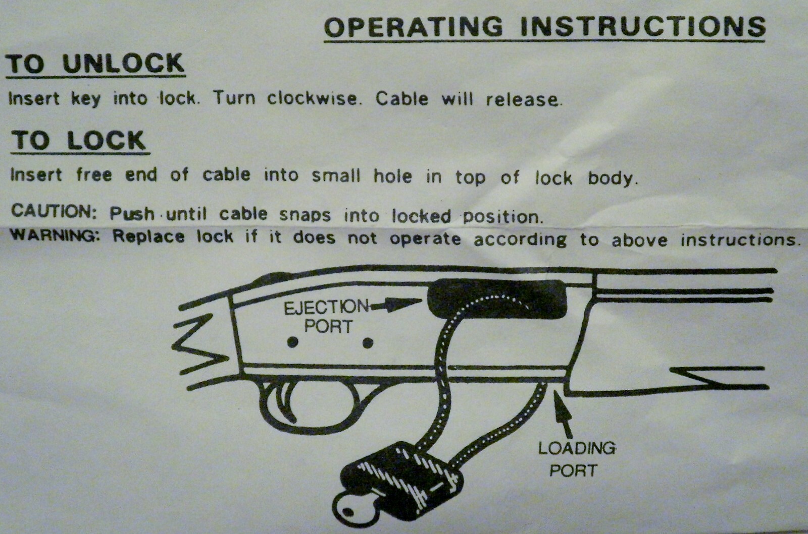 Mossberg Cable Lock Gun Lock 2 Keys Instructions eBay