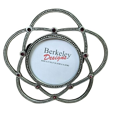 Berkeley Designs Jewel Open Work Antiqued Metal Frame Deep Purple Gemstones 2.5''