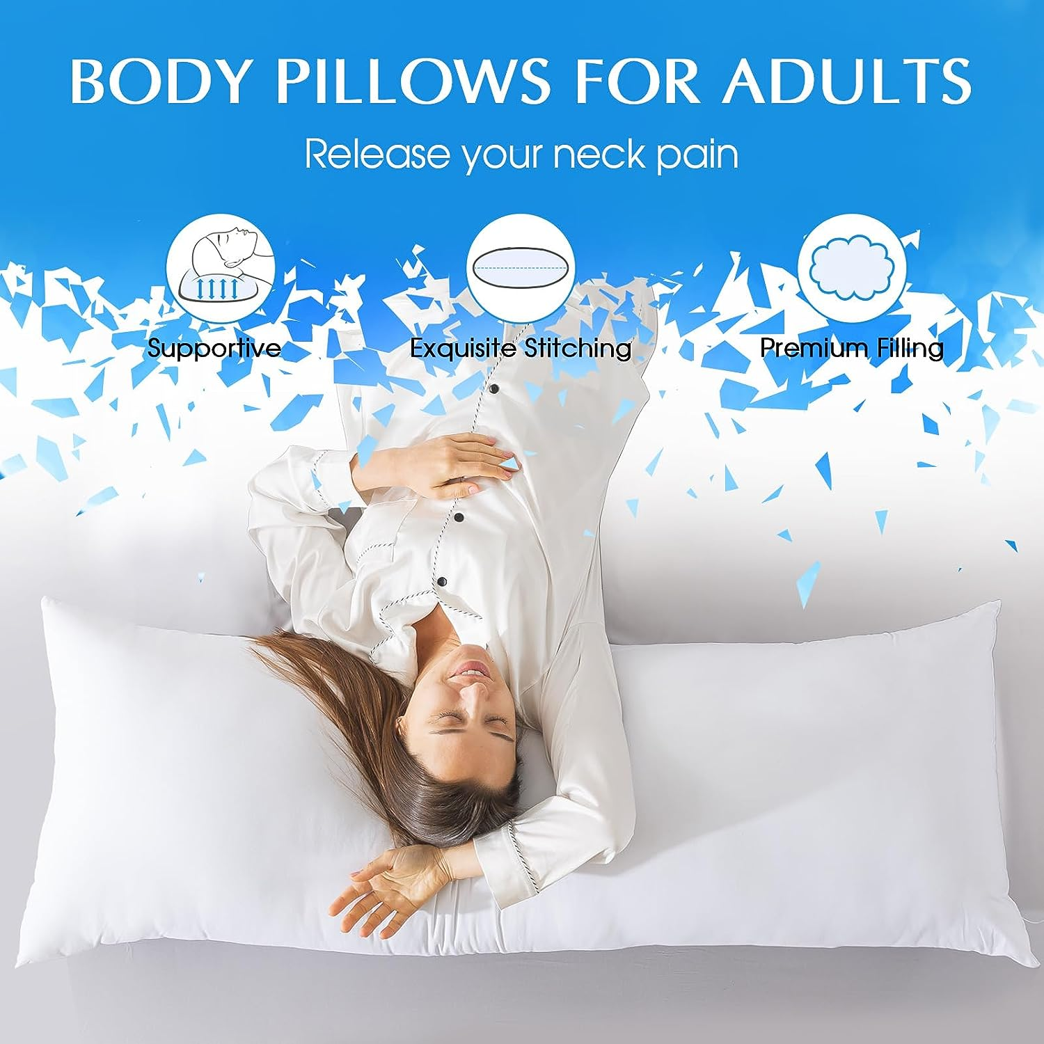 Full Body Pillows for Adults Long Body Pillow Insert for Sleepin eBay
