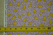 By 1/2 Yd, Yellow Chicks on Lavender Quilt Cotton, Peter Pan/Spring Valley,M5398