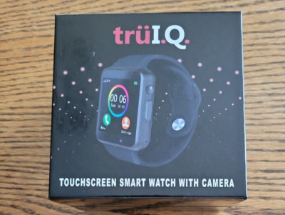 truI.Q. Touchscreen Smart Watch with Camera Bluetooth Notifications, Black Band