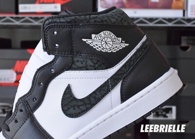 Nike Air Jordan 1 Mid SE Panda Elephant Black White FB9911