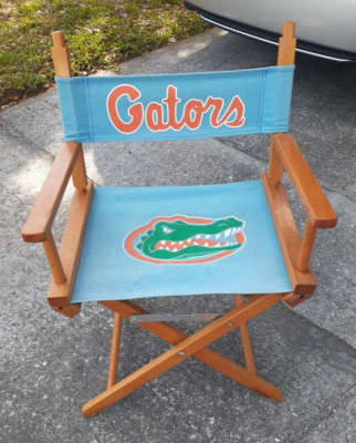 Vintage Florida Gators Sports Wood Folding Directors Commander Chair USA.