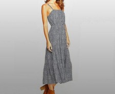 Universal Thread Women's Blue Floral Print Spaghetti Strap Dress Size S Midi