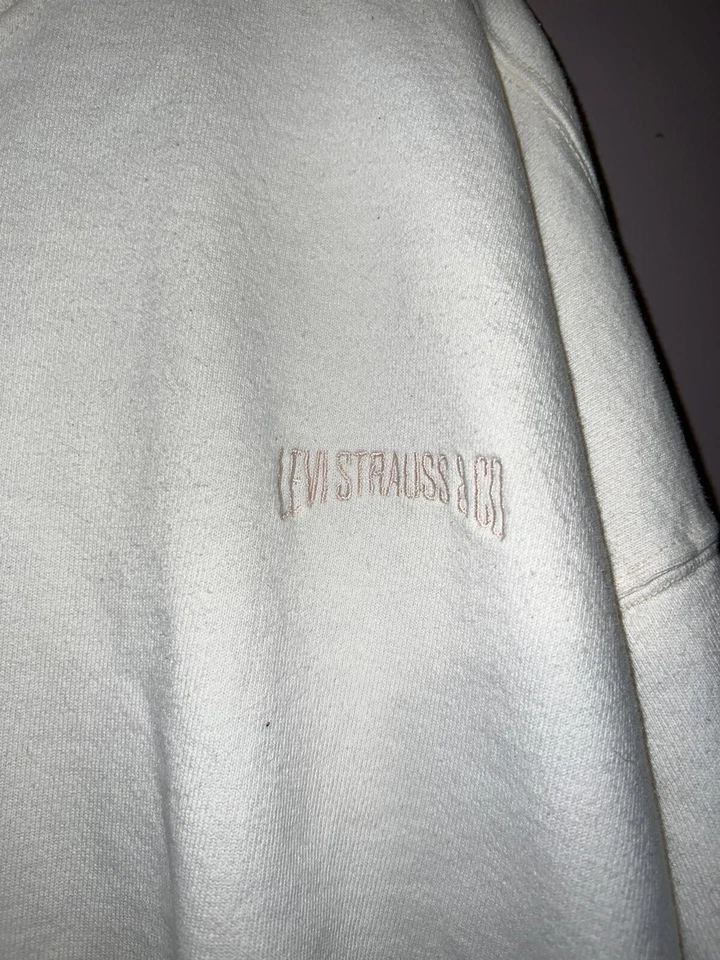 SUDADERA VINTAGE AÑOS 90 LEVIS STRAUSS BORDADA CUELLO REDONDO XL Hecha en EE. UU. Foto 2 de 3