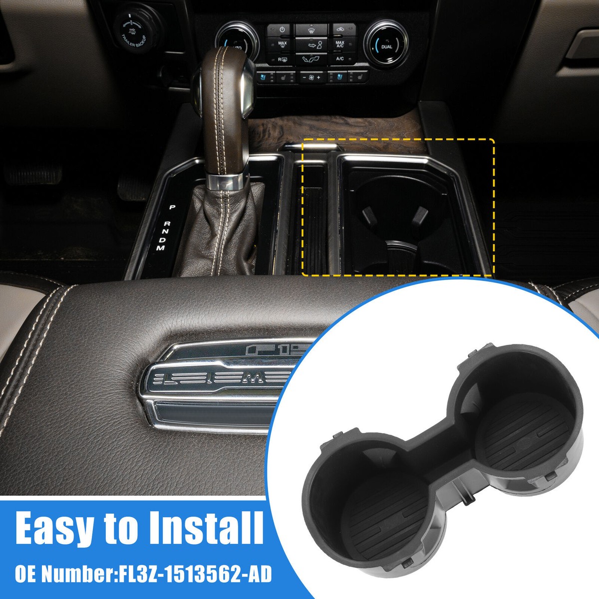 Black Center Console Armrest Lid For 11-16 Ford F250 F350 F450 F550 Super Duty Y