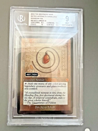 1x Mox Amber - Foil - Retro Schematic - Serialized Graded