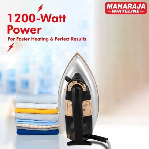 Maharaja Whiteline 1200W Classico Plancha Heavy Weight Dry Iron 240V Exp. Ship - Picture 3 of 9