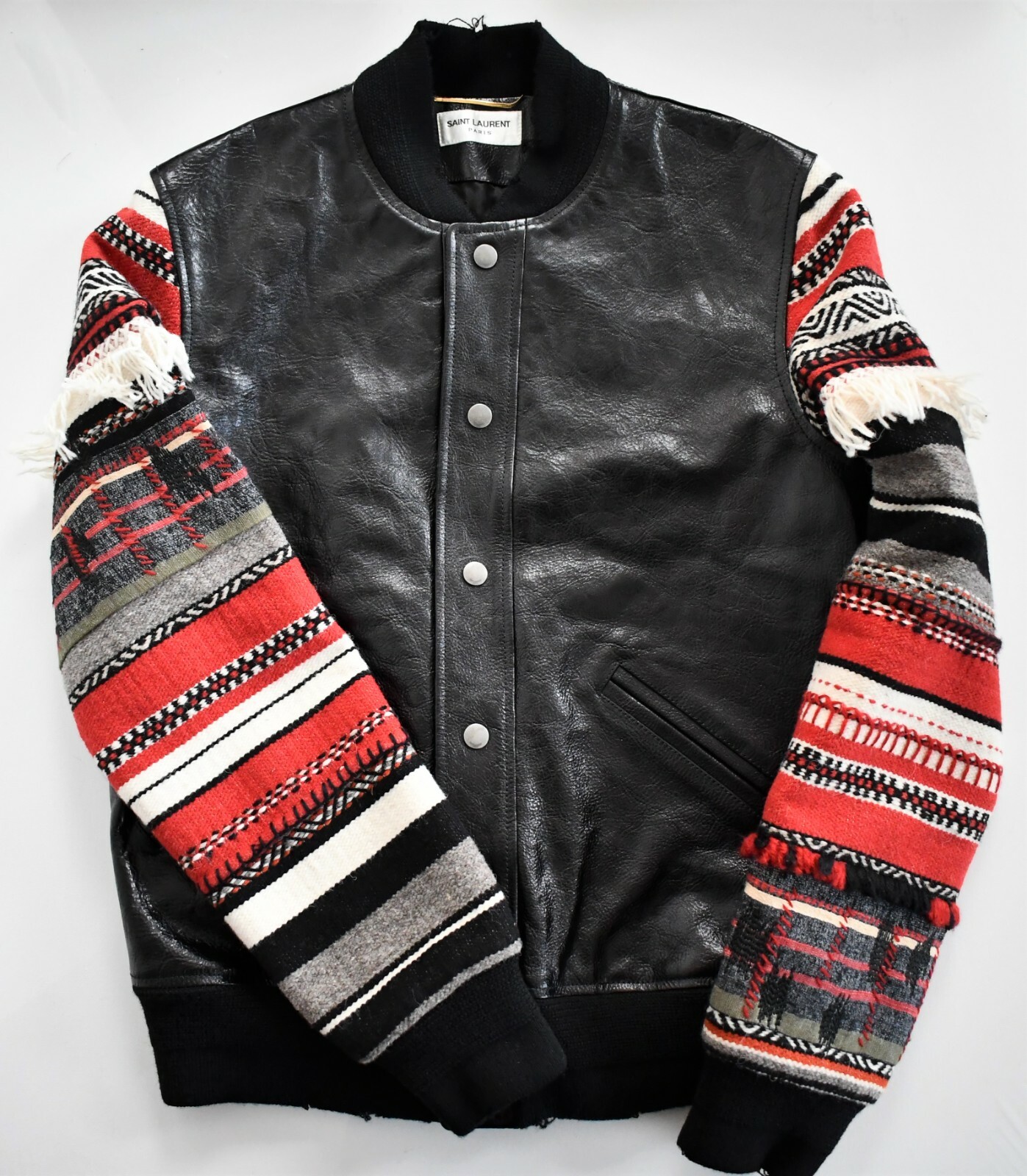 Giacca VARSITY BOMBER F40 $4890 ️ SAINT LAURENT TEDDY manica ricamata