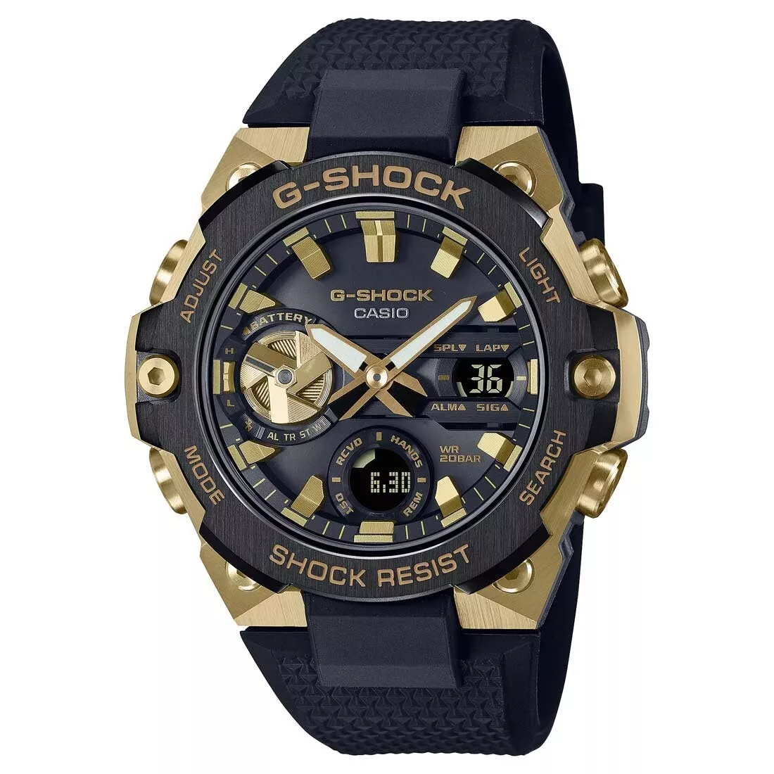 GSTB100GB1A9 | Black and Gold G-STEEL Watch | CASIO