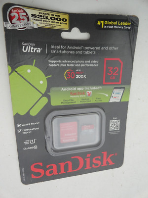 SanDisk 32GB 32G Ultra Micro SD HC Class 1 Memory Card MicroSD SD adapter Case