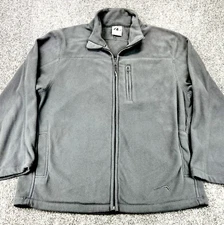 Polar Edge Fleece Jacket 1/4 Zip Mens Medium Gray Soft Full Zip Outdoor Hiking