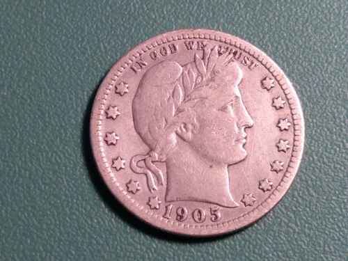 1905-P Barber Silver Quarter Semi Key date. #38CV...CHOICE FINE