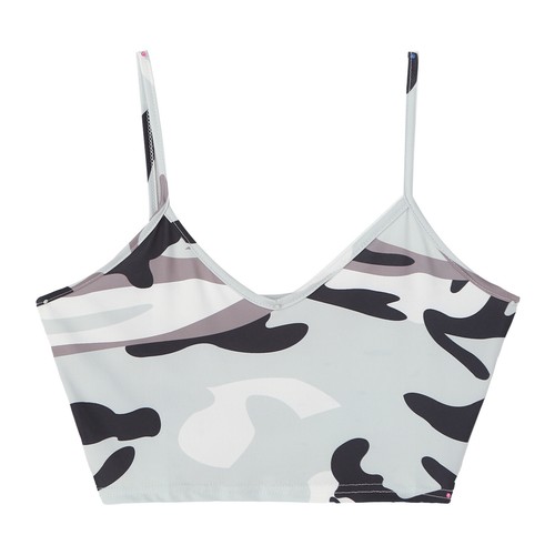 Women's One Piece Tops Sleeveless Human Skeleton Skull Hand Printed Crop Top - Picture 80 of 81