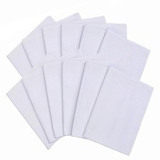 Men Handkerchief White Cotton Hanky Soft Pure Handkerchiefs for Men Lot