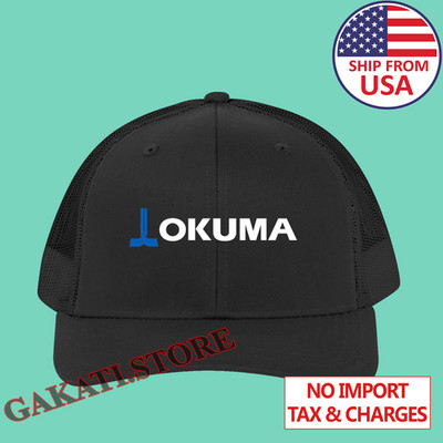 Okuma Fishing Reels Black Trucker Hat Cap Adult Size