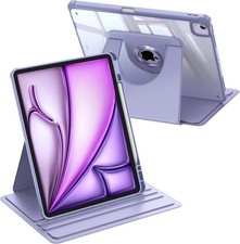 Slim Rotating Case for iPad Air 13-inch M4 2026/2025/2024 Clear Back Cover