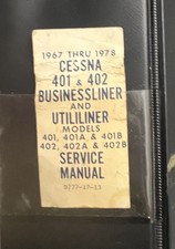 1967-78 Cessna 401, 401A, 401B, & 402, 402A, 402B Service Manual. Original  Read