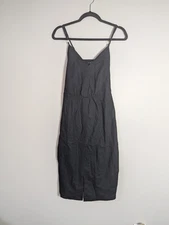 NWT Saks Fifth Avenue Black A-Line Linen Blend Dress Size Medium M