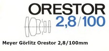 Linsensatz für Meyer Optik Görlitz  Orestor 100mm f2.8  
