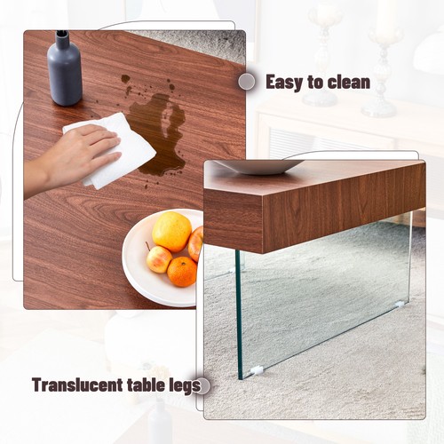 Natural Style MDF Coffee Table - 39.3"x21.6" with Tempered Glass Legs.Density - Picture 43 of 72