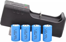 14250 Battery Charger with 4pcs 1/2 AA 300mah Battery, Lithium Ion 1/2 AA Size B
